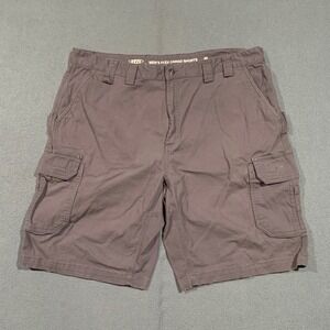 RW Rugged Wear Mens Flex Cargo Shorts Size 40 Gray Cotton Spandex Canvas Work